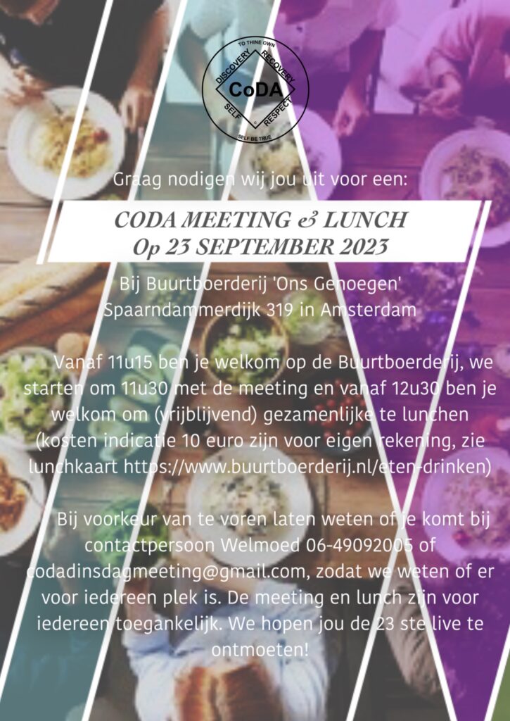 Uitnodiging Coda meeting & Lunch op 23 september 2023